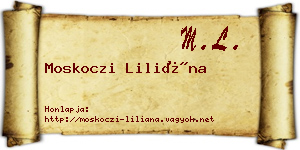Moskoczi Liliána névjegykártya